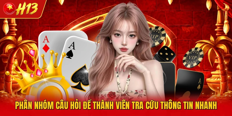 Phân nhóm câu hỏi để thành viên tra cứu thông tin nhanh